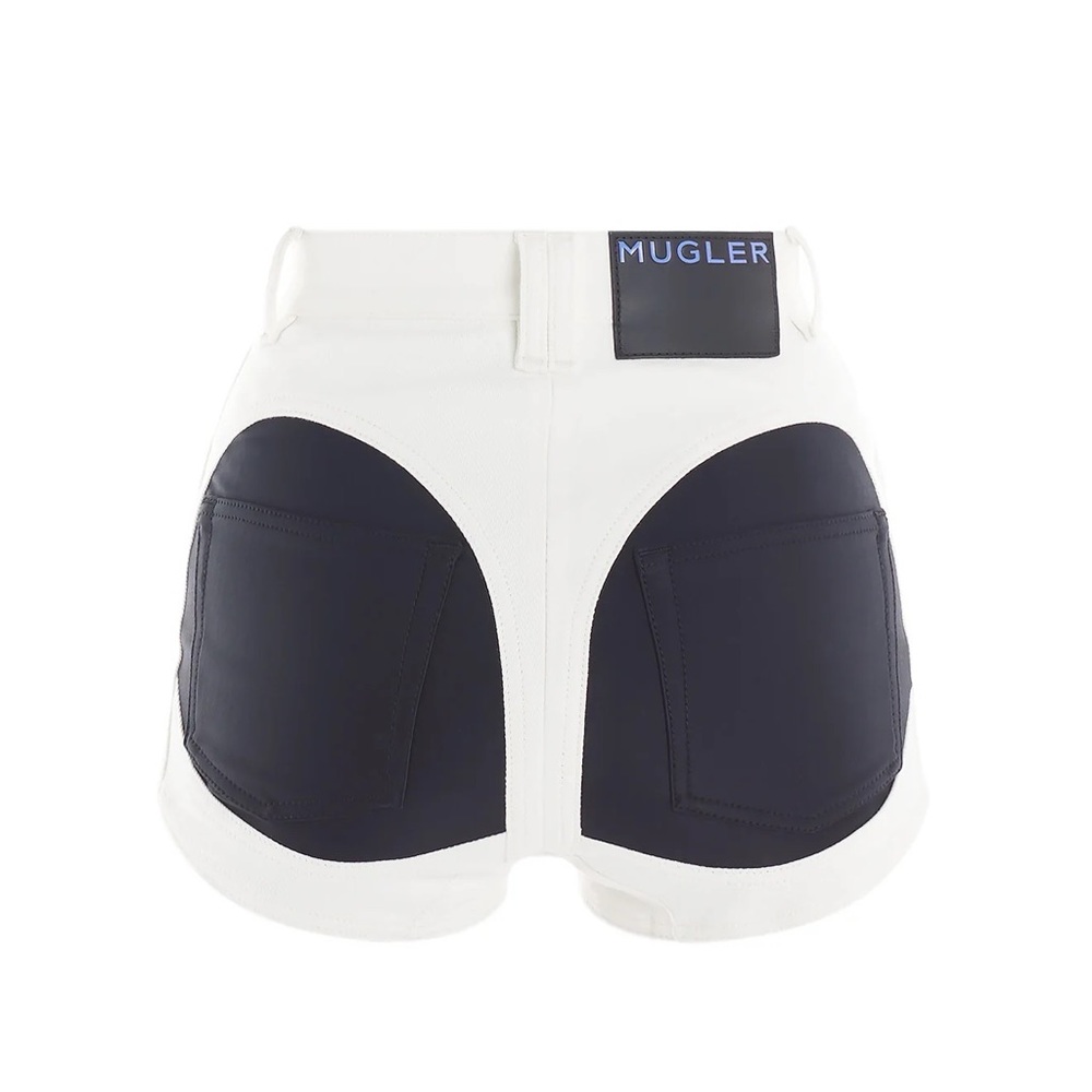 Mugler Spiral denim shorts